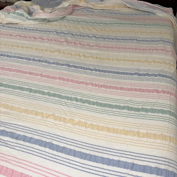 VTG 1960-1980 Seersucker thick Cotton KINGbed Cover 120X90 coverlets large